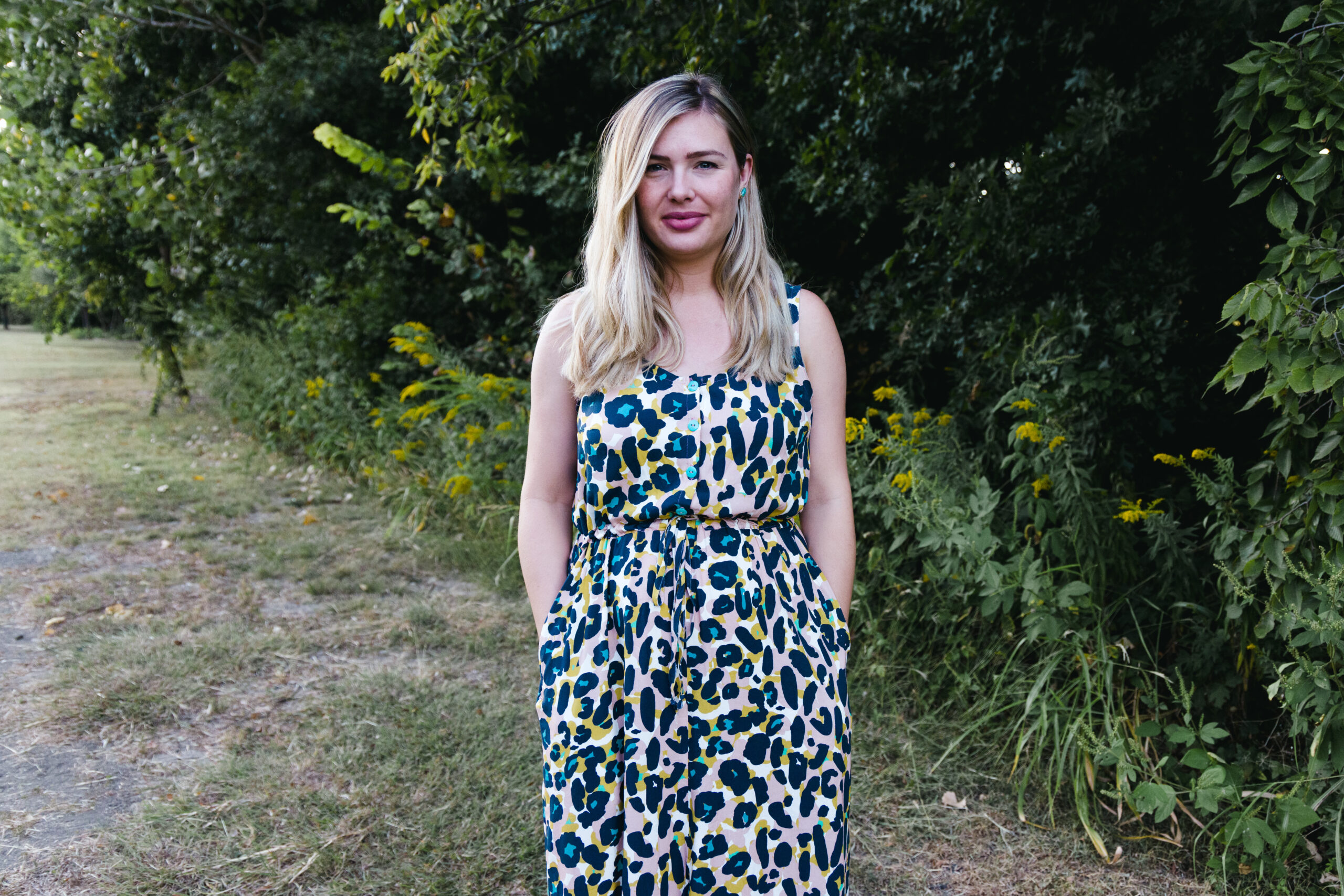 sewing an animal print Southport Dress